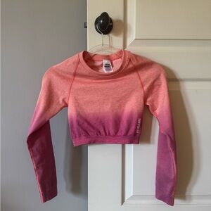 Gymshark Pink and Purple Ombre Cropped Workout Top